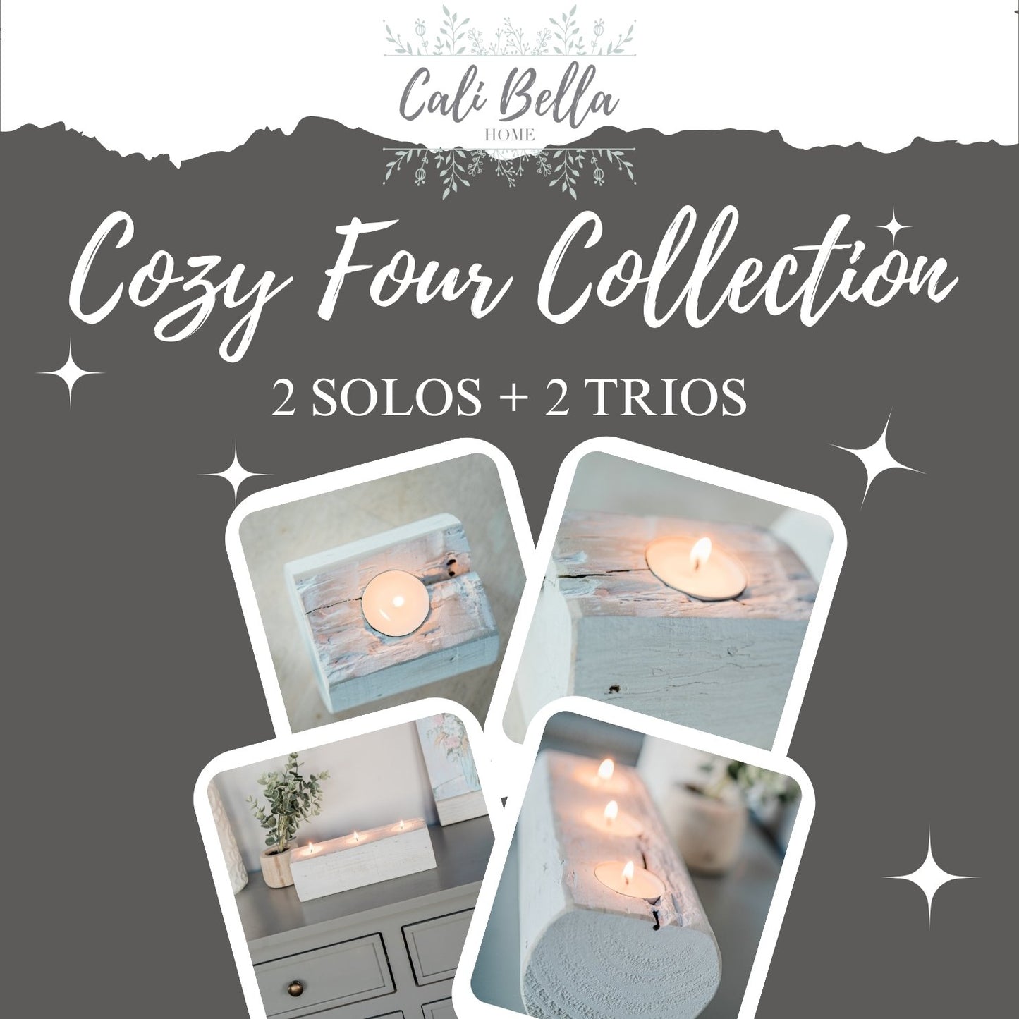 Cozy Four Collection - Handcrafted Wooden Tea Lights