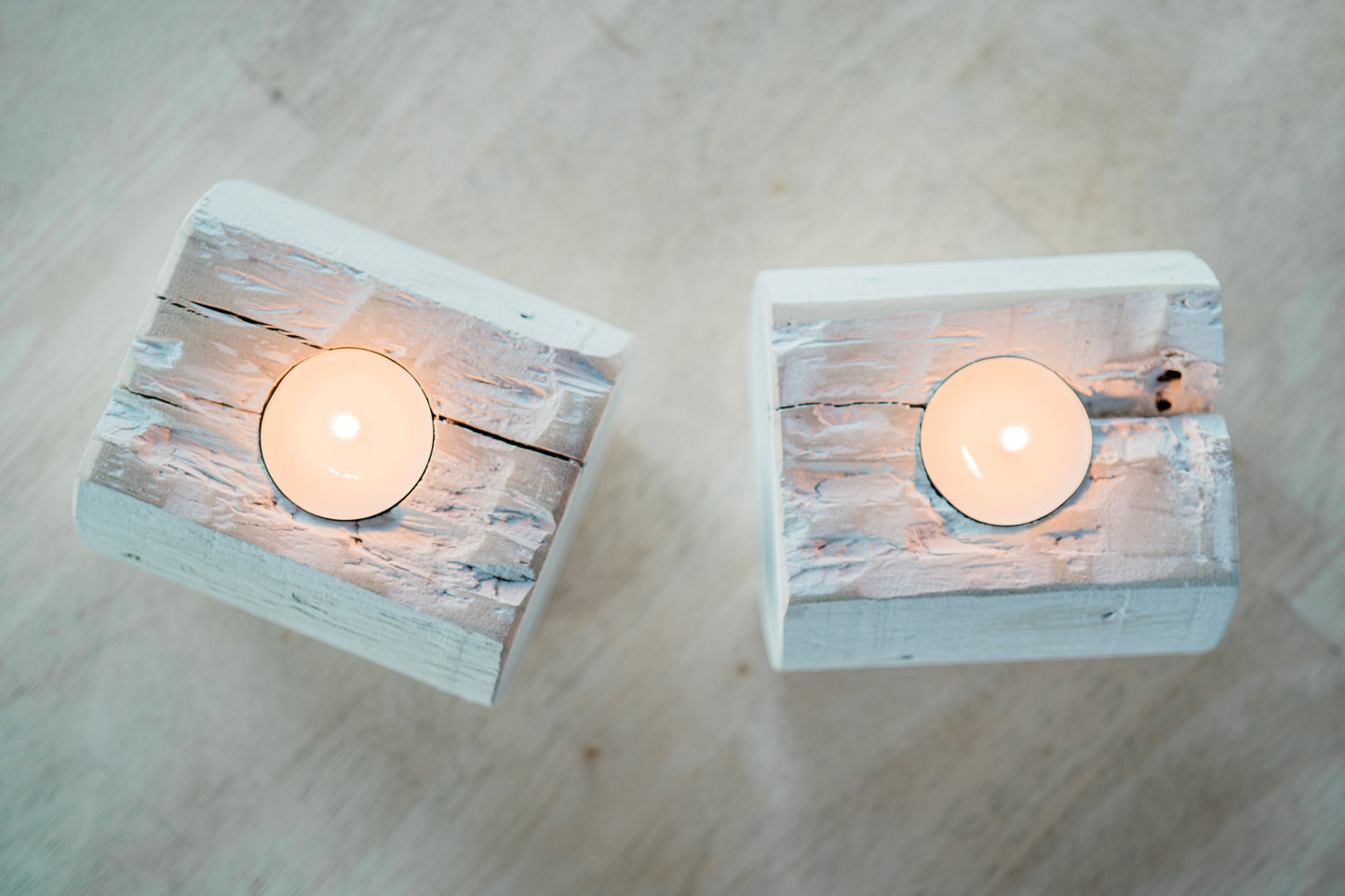 Hygge Collection: Centerpiece, Trio, Solo Handcrafted Wooden Tea Lights