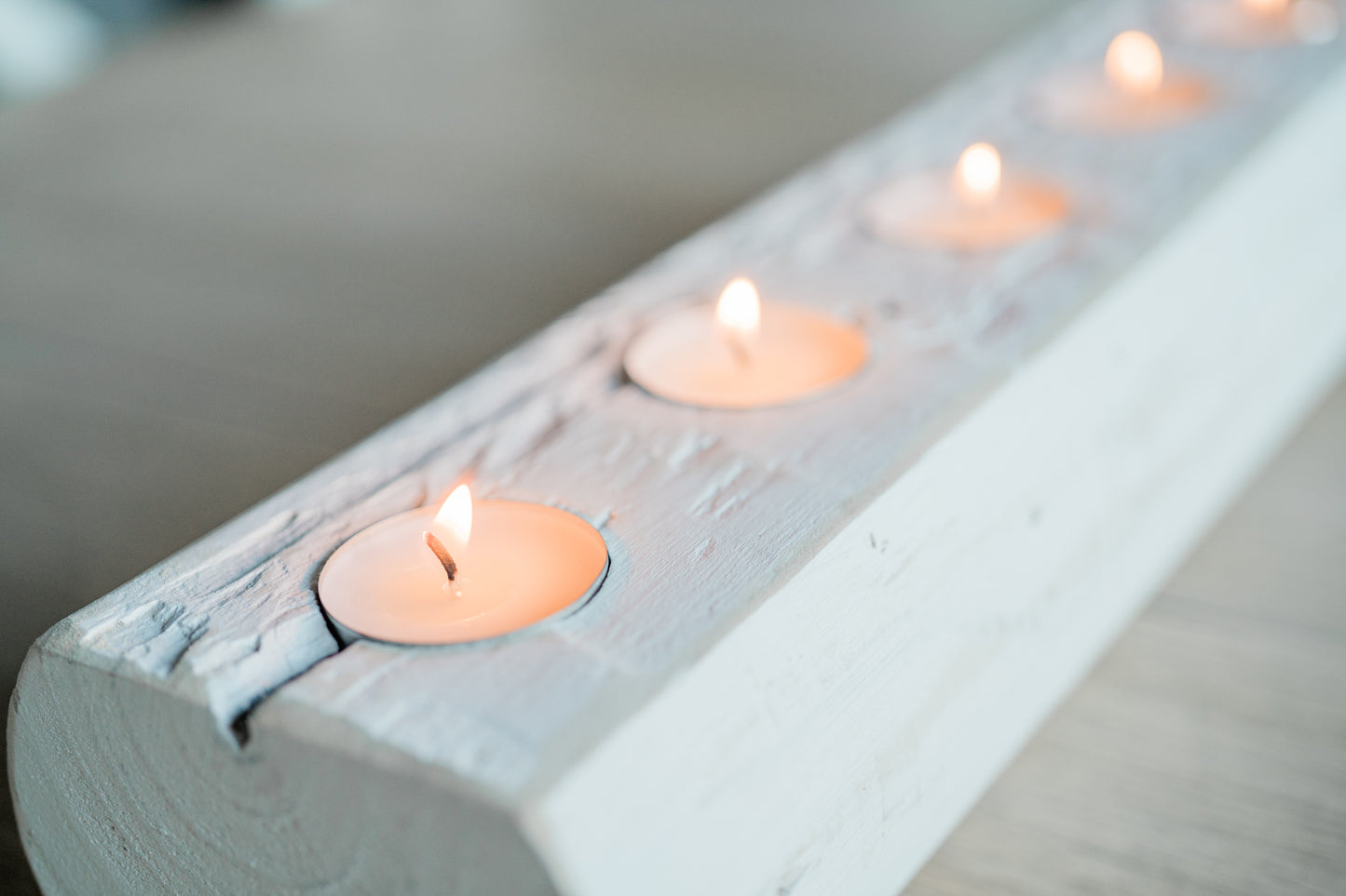 Duo Collection - 2 Centerpieces - Handcrafted Wooden Tea Lights