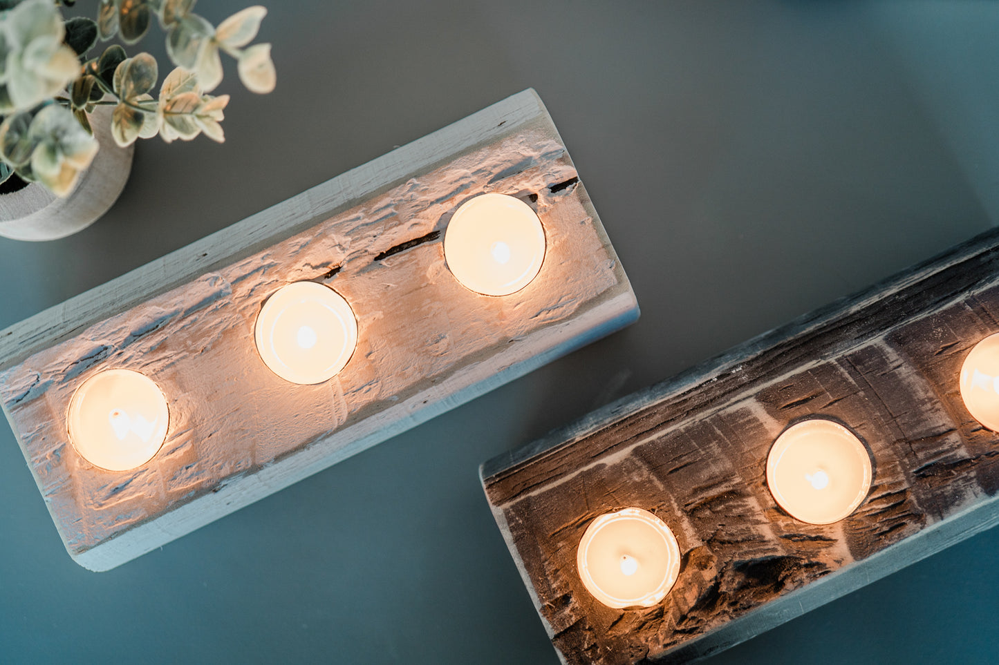 Cozy Four Collection - Handcrafted Wooden Tea Lights